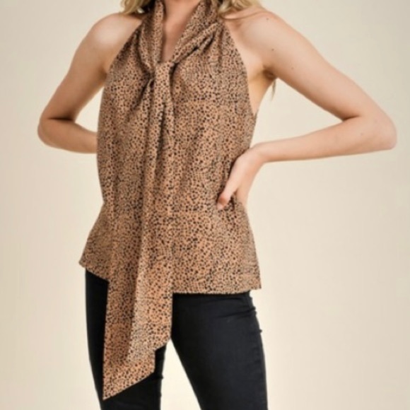 Reset by Jane Tops - Reset by Jane Sleeveless Front Tie Print Blouse S